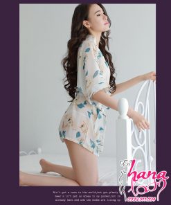 Áo choàng voan hoa xanh VN061 10