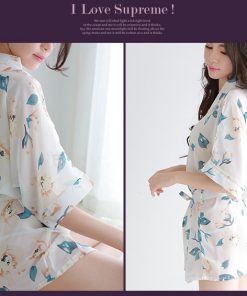 Áo choàng voan hoa xanh VN061 11