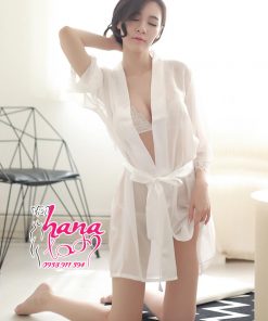 Váy choàng ngủ voan trơn kèm nội y VN076 14