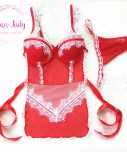 Cosplay hầu gái cúp ngực sexy- màu đỏ CP105 3 Đồ ngủ cosplay hầu gái cúp ngực sexy- màu đỏ CP105