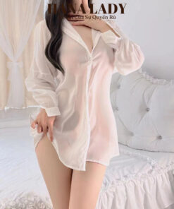 Váy Ngủ Voan Sexy - Áo Sơ Mi Ngủ Xuyên Thấu Kèm Quần Lọt Khe VN115 7