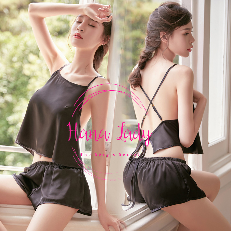 Bộ ngủ lụa yếm sexy VN091G 7 đồ ngủ sexy