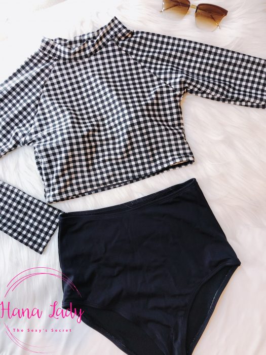 Bikini tay dài sọc caro BN147 - giúp chị em tự tin 5 bikini sọc caro