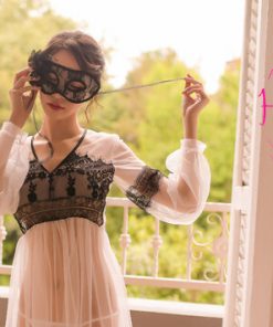 Váy ngủ ren xuyên thấu phối ren tiểu thư VN159 15