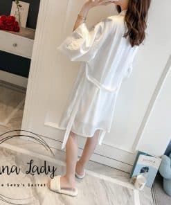Váy choàng ngủ lụa pijama trơn cao cấp VN208 8 Váy choàng ngủ lụa pijama trơn cao cấp PJ208