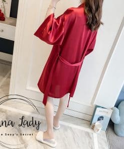 Váy choàng ngủ lụa pijama trơn cao cấp VN208 7 Váy choàng ngủ lụa pijama trơn cao cấp PJ208