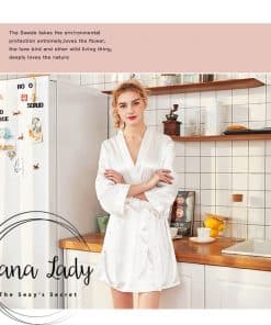 Váy choàng ngủ lụa pijama trơn cao cấp VN208 3 Váy choàng ngủ PJ208