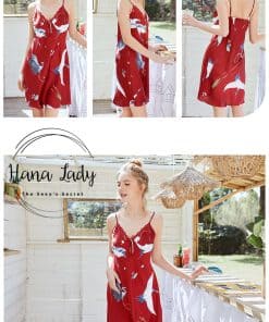 Váy ngủ lụa 2 dây chim Hạc cao cấp nhiều màu VN212 11 Váy ngủ lụa 2 dây chim Hạc cao cấp nhiều màu VN212 23