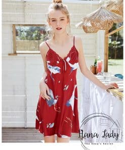 Váy ngủ lụa 2 dây chim Hạc cao cấp nhiều màu VN212 4 Váy ngủ lụa 2 dây chim Hạc cao cấp nhiều màu VN212 16