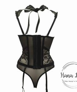 Set bộ ngủ croset siết eo nơ cổ sexy VN219 8 Set bộ ngủ croset siết eo nơ cổ sexy VN219 14