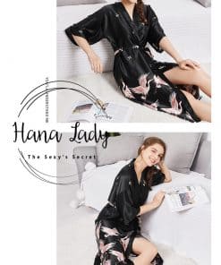 Váy choàng ngủ pijama lụa cao cấp chân hạt VN210 8 Váy choàng ngủ pijama lụa cao cấp chân hạt VN210