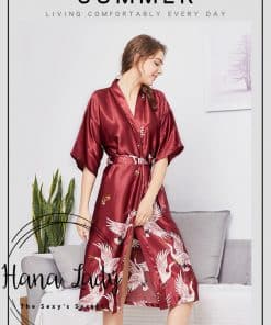 Váy choàng ngủ pijama lụa cao cấp chân hạt VN210 5 Choàng ngủ pijama lụa cao cấp chân hạt VN210