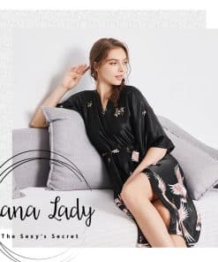 Váy choàng ngủ pijama lụa cao cấp chân hạt VN210 3 Váy choàng ngủ pijama lụa cao cấp chân hạt VN210