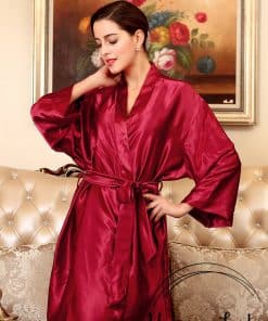 Váy choàng ngủ lụa pijama trơn cao cấp VN208 9 Váy choàng ngủ lụa pijama trơn cao cấp PJ208