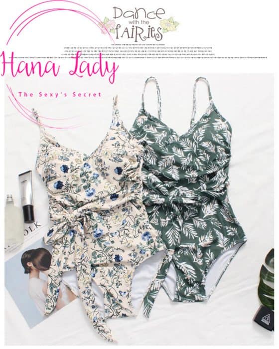 Bikini 1 mảnh hoa xanh BN065 7 đồ bơi cao cấp