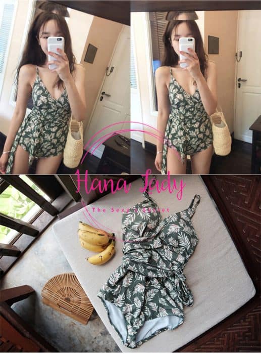 Bikini 1 mảnh hoa xanh BN065 6 bikini 1 mảnh