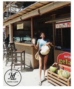 Bikini cộc tay cạp cao xanh BN079BL 4