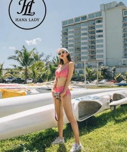 Bikini 2 mảnh caro cạp cao BN081 - sành điệu, dễ thương 15