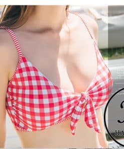 Bikini 2 mảnh caro cạp cao BN081 - sành điệu, dễ thương 18