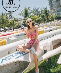 Bikini 2 mảnh caro cạp cao BN081 - sành điệu, dễ thương 16