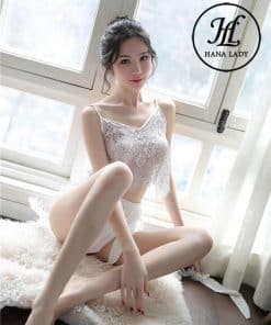 Bộ ngủ lụa áo ren xuyên thấu sexy VN258 7 Bộ ngủ lụa áo ren xuyên thấu sexy VN258 16