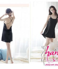 Đầm ngủ lụa cao cấp dây chéo lưng VN062 21