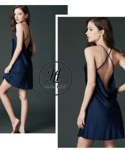 Đầm ngủ lụa cao cấp dây chéo lưng VN062 16
