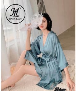Váy ngủ lụa kèm choàng phối ren cao cấp VN280 6 Váy ngủ lụa kèm choàng phối ren cao cấp VN280 5