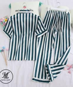 Pijama lụa cao cấp sọc xanh trắng PJ193 20