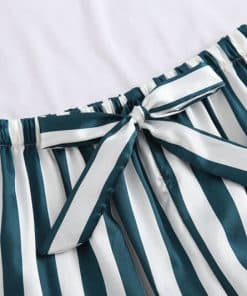 Pijama lụa cao cấp sọc xanh trắng PJ193 19