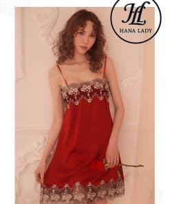 Váy ngủ lụa phối ren phong cách boho VN268 4 Váy ngủ lụa phối ren phong cách boho VN268 18