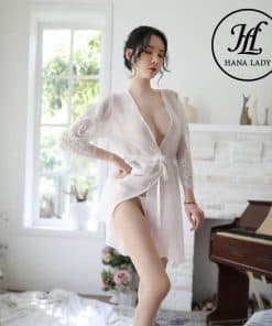 Áo choàng ngủ voan lụa phối ren cao cấp VN294 7 Áo choàng ngủ voan lụa phối ren cao cấp VN294 14