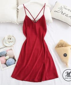 Váy ngủ lụa tơ xẻ tà cao cấp VN310 (Xanh, đỏ, đen) 3 Váy ngủ lụa tơ xẻ tà cao cấp VN310 (Xanh, đỏ, đen) 14