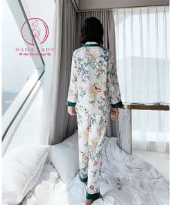 Pijama họa tiết lá viền cao cấp PJ231 8 Pijama họa tiết lá viền cao cấp PJ231 16