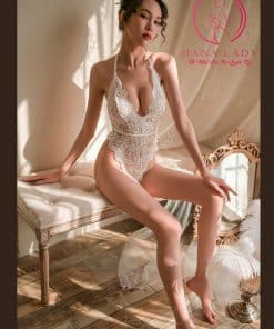 Bodysuit ren 3 dây lưng trắng VN248W 10