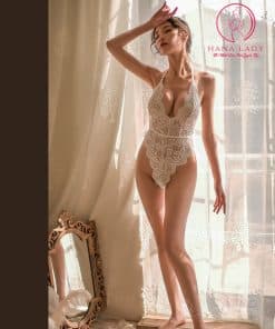 Bodysuit ren 3 dây lưng trắng VN248W 13