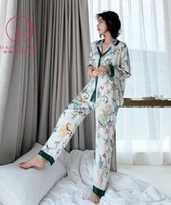 Pijama họa tiết lá viền cao cấp PJ231 5 Pijama họa tiết lá viền cao cấp PJ231 13