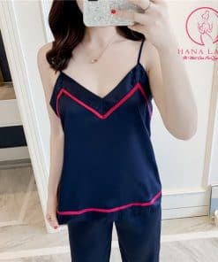 Đồ bộ lụa mặc nhà quần dài áo 2 dây PJ247 3 Đồ bộ lụa mặc nhà quần dài áo 2 dây PJ247 11