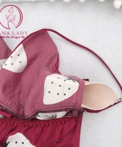 Bộ ngủ lụa dâu tây đỏ siêu yêu (tặng kèm mút ngực) PJ253 5 Bộ ngủ lụa dâu tây đỏ siêu yêu (tặng kèm mút ngực) PJ253 14