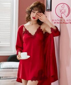 Váy ngủ kèm áo choàng lụa phối ren sang chảnh VN322 9 Váy ngủ kèm áo choàng lụa phối ren sang chảnh VN322 18