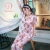 Đồ ngủ pijama lụa tơ họa tiết chocolate ngọt ngào PJ263 1 Đồ ngủ pijama lụa tơ họa tiết chocolate ngọt ngào PJ263 1