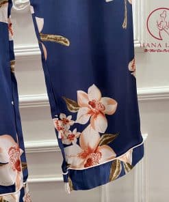 Pijama tay cộc họa tiết hoa lụa tơ cao cấp PJ264 4 Pijama tay cộc họa tiết hoa lụa tơ cao cấp PJ264 7