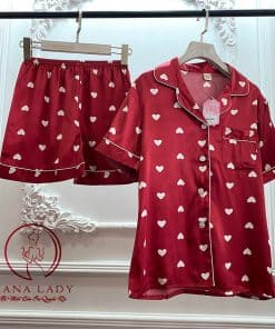 Đồ ngủ lụa tơ cộc đỏ trái tim cao cấp PJ272 6 Đồ ngủ lụa tơ cộc đỏ trái tim cao cấp PJ272 14