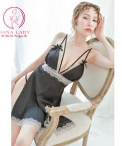 Váy ngủ lụa dây ngực xẻ tà VN336 11 Váy ngủ lụa dây ngực xẻ tà VN336 21