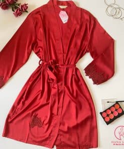 Áo choàng ngủ lụa phối ren cao cấp VN326 25