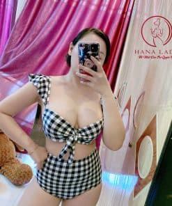 Bikini 2 mảnh tay cánh tiên sọc caro nâng ngực BN099 8 Bikini 2 mảnh tay cánh tiên sọc caro nâng ngực BN099 17