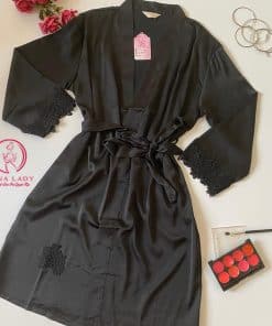 Áo choàng ngủ lụa phối ren cao cấp VN326 18