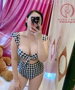 Bikini 2 mảnh tay cánh tiên sọc caro nâng ngực BN099 5 Bikini 2 mảnh tay cánh tiên sọc caro nâng ngực BN099 14