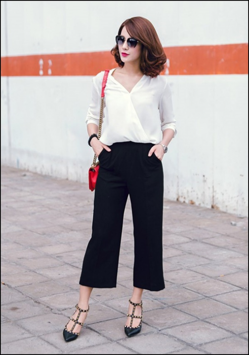 Quần culottes là gì ? cách phối đồ với quần lửng ống rộng cực sành điệu 1 quần culottes