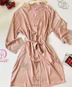Áo choàng ngủ lụa phối ren cao cấp VN326 15